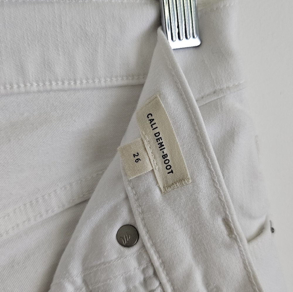 Madewell Cali Demi-Boot Jeans in Pure White Size 26 - Picture 6 of 9
